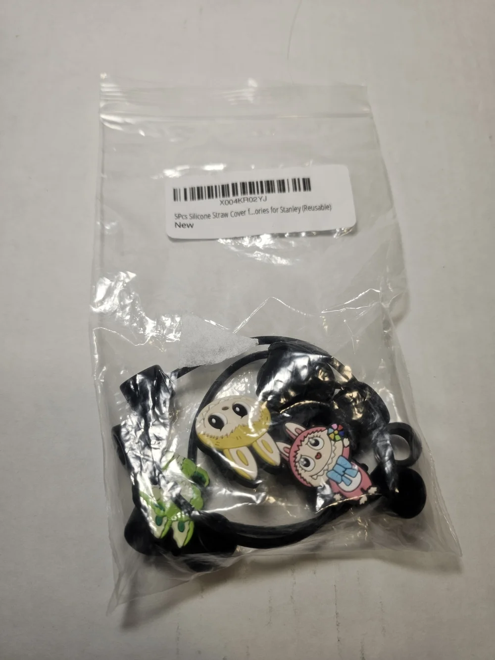 Labubu Straw Topper - The Monsters Straw Charm Cover Set Of 5.